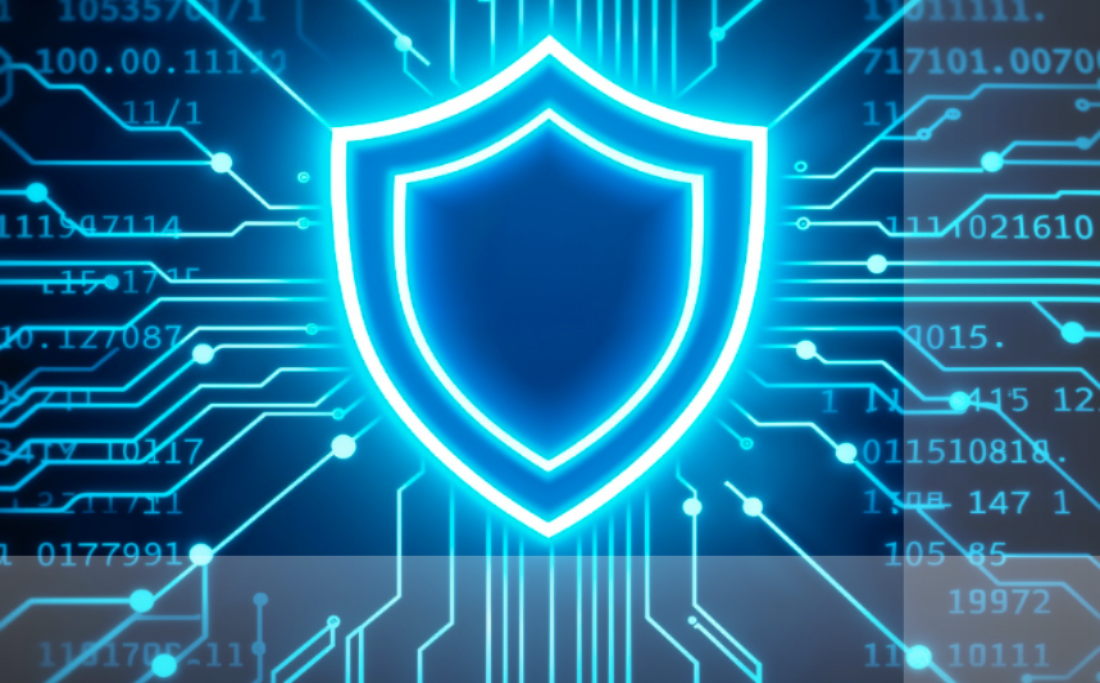 Schutzschild in Leiterplattenoptik